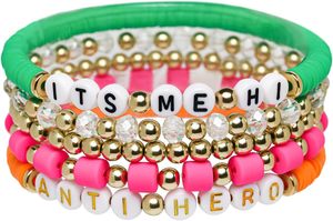 Pulsera de cerámica con cuentas geométricas estilo bohemio para verano, con letras Swiftie, joyería para chica, brazalete de aniversario, ODM - Product Image 5