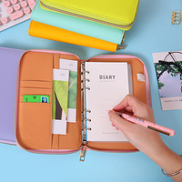 Fournitures de bureau multifonctionnel affaires en cuir padfolio porte-documents classeur classeur fermeture éclair portefeuille organisateur avec logo