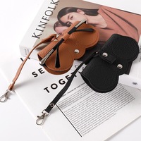 Étui en cuir - Étui à lunettes portable en cuir - Pochette souple pour lunettes de soleil