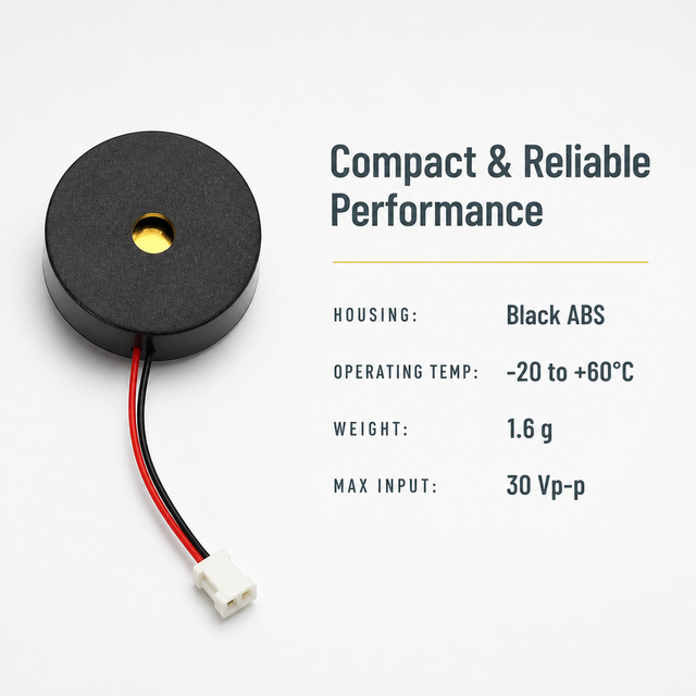 13mm Piezo Alarm Buzzer 5V 90dB Pin Type Continuous Sound Indicator with Leads for Electronic Project Security