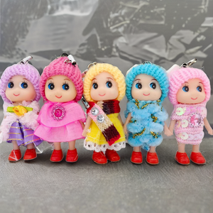 8cm Mini <b>Vinyl</b> Cartoon Doll Light Keychain with Mobile Phone Pendant Durable Wedding Gift for Girls - Product Image 3