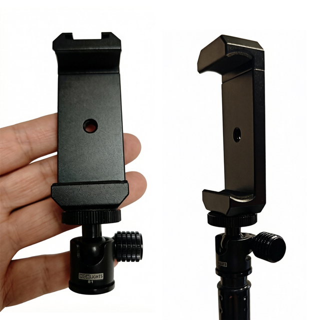 Multi-function Aluminum Alloy Phone Stand Universal Mobile Phone Live Clip 1/4" Screw Tripod Bracket