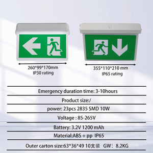 Panneau de signalisation d'urgence à LED Tuoming IP65, éclairage périphérique, simple face, monté au plafond, personnalisable - Product Image 3