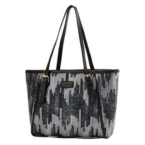 Bolsos de mano sencillos para mujer, de color liso, al por mayor, bolso tote informal con cadena y rayas - Product Image 1