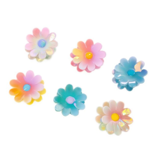 Pince à cheveux fleurie 8 cm, colorée, pour femmes et filles - Product Image 1