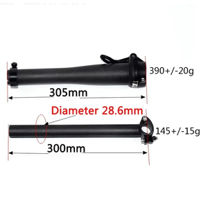 <span class=keywords><strong>Tige</strong></span> d'extension réglable en fibre de carbone pleine pour vélo pliant, avec tube de fixation rapide pour guidon 25,4 mm - Product Image 6
