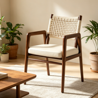 MULIGNA Chaise de réception et table à manger en bois, style Wabi-Sabi, luxe léger, moderne, pour hôtel, café, entreprise, restaurant