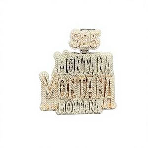 Pendentif personnalisé en alliage de diamant CZ glacé avec signature chrétienne - Product Image 1