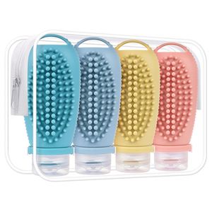 Eco-Friendly Luxury Portable Silicone 100ML Refillable Shampoo Lotion <b>Bottle</b> Custom BPA-Free Travel Essentials Kit <b>Bottles</b> Set - Product Image 1