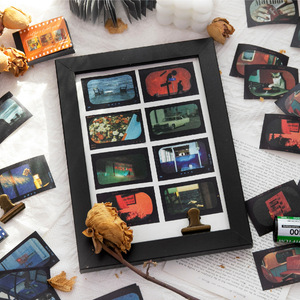 50 fogli/confezione Materiali fai da te con scenari retrò per quaderni di dimensioni ridotte, serie What Time Is IT Over There, adesivi per collage - Product Image 1