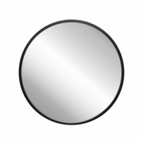 Miroir sur pied rond en métal de luxe moderne, cadre en alliage d'aluminium, miroir mural rond pour salon