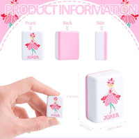 Nouvel ensemble de mahjong américain moderne de luxe personnalisé, automatique, en mélamine rose gravée, 160 tuiles, pliable, avec sac, écologique, pour poker