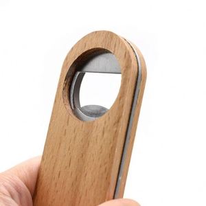 Abridor de Botellas de Cerveza de Madera con Logotipo Personalizable, Abridor con Mango de Madera para Bodas y Bares - Product Image 3