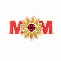 Patchs personnalisés MAMAN, broderie tournesol, badge, applique florale, lettre thermocollante pour vêtements, cadeau, sac à main, décoration DIY