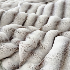 Lujo nueva piel de conejo suave cálido pesado felpa <span class=keywords><strong>invierno</strong></span> edredón grueso sofá cubierta manta para cama individual o doble uso doméstico barato - Product Image 4
