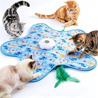 Jouet interactif pour chat en plastique moderne, mignon, réutilisable, écologique, automatique, avec plumes, rechargeable par USB, durable, vente en gros