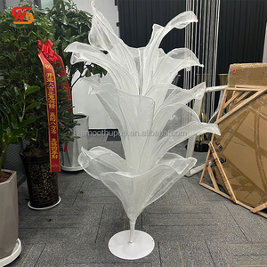 Fleurs artificielles géantes en organza, fabriquées à la main en usine, design é<span class=keywords><strong>l</strong></span>égant et simple pour la décoration de mariage - Product Image 5