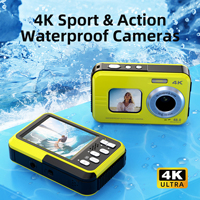 Cámara Subacuática Popular 4K 48MP con Autoenfoque, Gran Angular, Impermeable, HD, Pantalla Dual, Zoom Digital, Luz de Relleno para Selfies y Snorkel