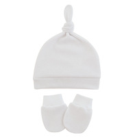 Gorro de algodón liso para bebé, gorro con guantes para recién nacido, regalo para niña, sombrero para bebé, accesorios para niño pequeño