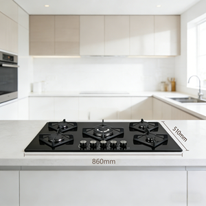 Cuisinière à gaz de table à 5 brûleurs en verre trempé pour la cuisine à domicile - Product Image 2
