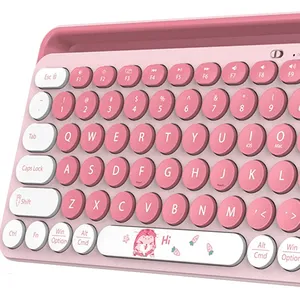 FD FP011 Keyboard nirkabel Multi perangkat 2.4G atau BT5.0 desain kompak tombol konektivitas 84 dengan ponsel Tablet