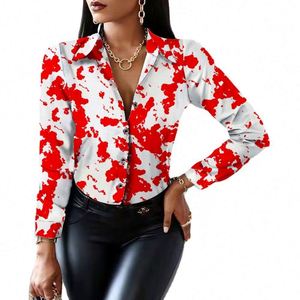 <span class=keywords><strong>Camicia</strong></span> da <span class=keywords><strong>donna</strong></span> primavera e autunno <span class=keywords><strong>camicia</strong></span> europea da <span class=keywords><strong>donna</strong></span> con motivo a manica lunga con bottone stampato a bottone - Product Image 2