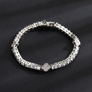 Tennis <b>Bracelet</b> Full Diamond Four Leaf Clover 18K Gold Plated <b>Copper</b> Alloy Jewelry Gift Fashion <b>Bracelet</b> - Product Image 1
