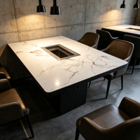 Table de barbecue commerciale de luxe Jilu Factory, sans fumée, auto-purifiante, avec échappement inférieur pour rôtir la viande, idéale pour les bistrots