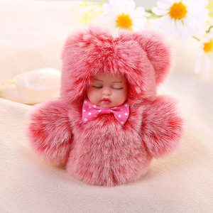 Hình sang trọng Dễ Thương Thỏ lông Keychain tùy chỉnh mềm tay cảm giác động vật túi nhựa trang trí <span class=keywords><strong>Keyring</strong></span> - Product Image 5