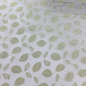 Tessuto in <span class=keywords><strong>Pizzo</strong></span> con Motivo a Foglie HG Brand, Fondo in Rete con Filo Argento e Oro, Tessuto in Poliestere per Tessuti d'Arredamento e Abiti - Product Image 2