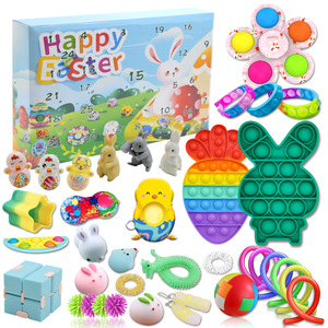 BBA149 Custom Diy Easter Blind Box Kid Educational Toy Stress Relief Easter Egg Bubble Rabbit Easter Fidget Toy Advent Calendar