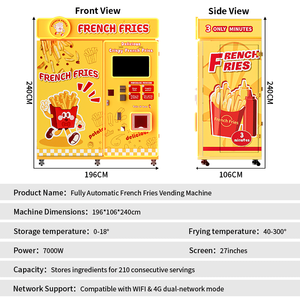 Máquina Expendedora de Papas Fritas Totalmente Automática, con Pantalla Táctil Inteligente de 27 Pulgadas, para Exteriores, Funcionamiento Continuo, con Función SDK V - Product Image 1