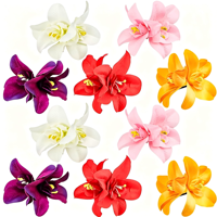 Pinces à cheveux doubles en tissu acétate motif fleur hawaïenne style bohème pour femmes et filles, multicolores, pour fêtes, printemps-été, vente chaude, direct usine