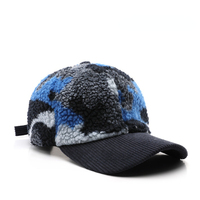 FF4694 Ajustable Pana Ala Faux Cordero Lana Cálido Gorra de béisbol Unisex Felpa Camuflaje Invierno Gorras de béisbol