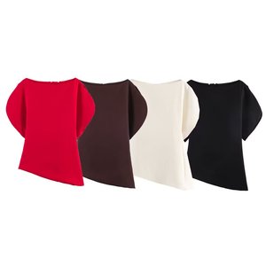 Top Estivi Sexy da Donna, T-Shirt <span class=keywords><strong>con</strong></span> Maniche <span class=keywords><strong>a</strong></span> Bolla Corte e <span class=keywords><strong>Scollo</strong></span> <span class=keywords><strong>a</strong></span> <span class=keywords><strong>Barca</strong></span>, <span class=keywords><strong>Blusa</strong></span> Asimmetrica Elegante Casual Stile Y2K, T-Shirt Dolce da Donna - Product Image 1
