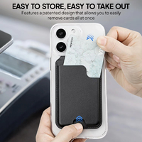 Dompet Kartu Magnetik Khusus untuk Ponsel dengan Penyangga yang Dapat Disesuaikan, Pemblokir RFID, Dompet Kartu Kredit MagSafe untuk iPhone