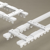 Rail de rideau télescopique en aluminium gratuit, sans découpe nécessaire, rail de fenêtre robuste et réglable, glissement fluide et silencieux