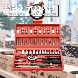 Combination Hand Operated Ratchet Socket Wrench Set Carbon Steel 46-Piece <b>Tool</b> Kit OEM Customizable DIY Stock Low MOQ - Product Image 2