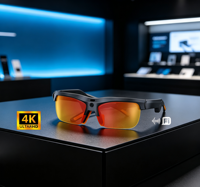 V8 Akıllı Bisiklet Gözlüğü 4K/6K Fotoğraf Video Kaydı Yapay Zeka Gerçek Zamanlı Çeviri WiFi6 Açık Kulak Ses Sistemi Özel Logo IPX4 Su Geçirmez