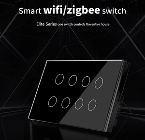 Sản phẩm nhà thông minh Wifi cảm ứng chuyển đổi <span class=keywords><strong>8</strong></span> gang với Tempered Glass tấm thông minh <span class=keywords><strong>8</strong></span> Nút chuyển đổi ánh sáng điều khiển từ xa cho khách sạn - Product Image 5