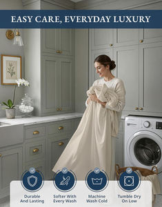 Ensemble <span class=keywords><strong>de</strong></span> draps en microfibre tissée 300 fils, taille Queen, naturellement respirant, durable, toutes saisons, ultra-doux, luxe hôtelier - Product Image 6