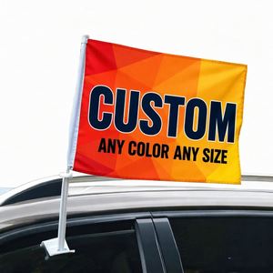 Bandera Personalizada para Coche de Tela de Poliéster para Publicidad Exterior, 30x45cm, con Logotipo, Cualquier Tamaño, con Abrazadera para Vehículo - Product Image 1