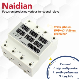 อุปกรณ์ป้องกันแรงดันไฟฟ้าแบบราง Din รุ่น AVP-63 สามเฟส พร้อมระบบตรวจสอบแรงดันเกินและต่ำกว่าปกติ ปรับค่าควบคุมแรงดันไฟฟ้าได้ - Product Image 3
