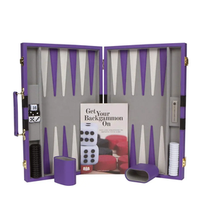 Cao Cấp Da Kích Thước Lớn 19-Inch Màu Hồng <span class=keywords><strong>Backgammon</strong></span> Thiết Lập Cho Phụ Nữ Và Gril - Product Image 1