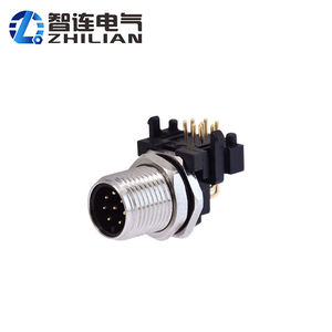 Zlconnector <span class=keywords><strong>M12</strong></span> 8-pin nữ A/B/D mã hóa IP67 không thấm nước mạ vàng đồng liên hệ với Nickel-plated Brass PCB kết nối - Product Image 6