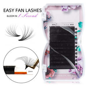 Extensions de cils personnalisées 0.07 DD Easy Fan 5D 6D, plateaux de cils volume PBT à floraison rapide en 1 seconde, vente en gros - Product Image 1