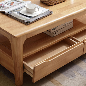 Nordic Style Solid Wood Coffee Table Natural Color Simple Modern Living Room Side Table - Product Image 3