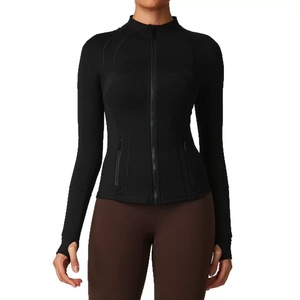 Jaket Yoga Olahraga Musim Gugur Premium Wanita Lu-Lu dengan Ritsleting untuk Lari di Luar Ruangan, Kebugaran, Bernapas, Slim Fit, dan Menonjolkan Bentuk Tubuh - Product Image 4
