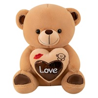 Boneka Teddy Bear Hati Cinta Grosir, Hadiah Valentine, Hewan Boneka Isi Dakron, Berbagai Ukuran, Stok Tersedia