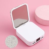 Vendedor caliente 20000mAh Batería portátil Cargador móvil Mini Lady Power Bank con espejo de maquillaje y cables